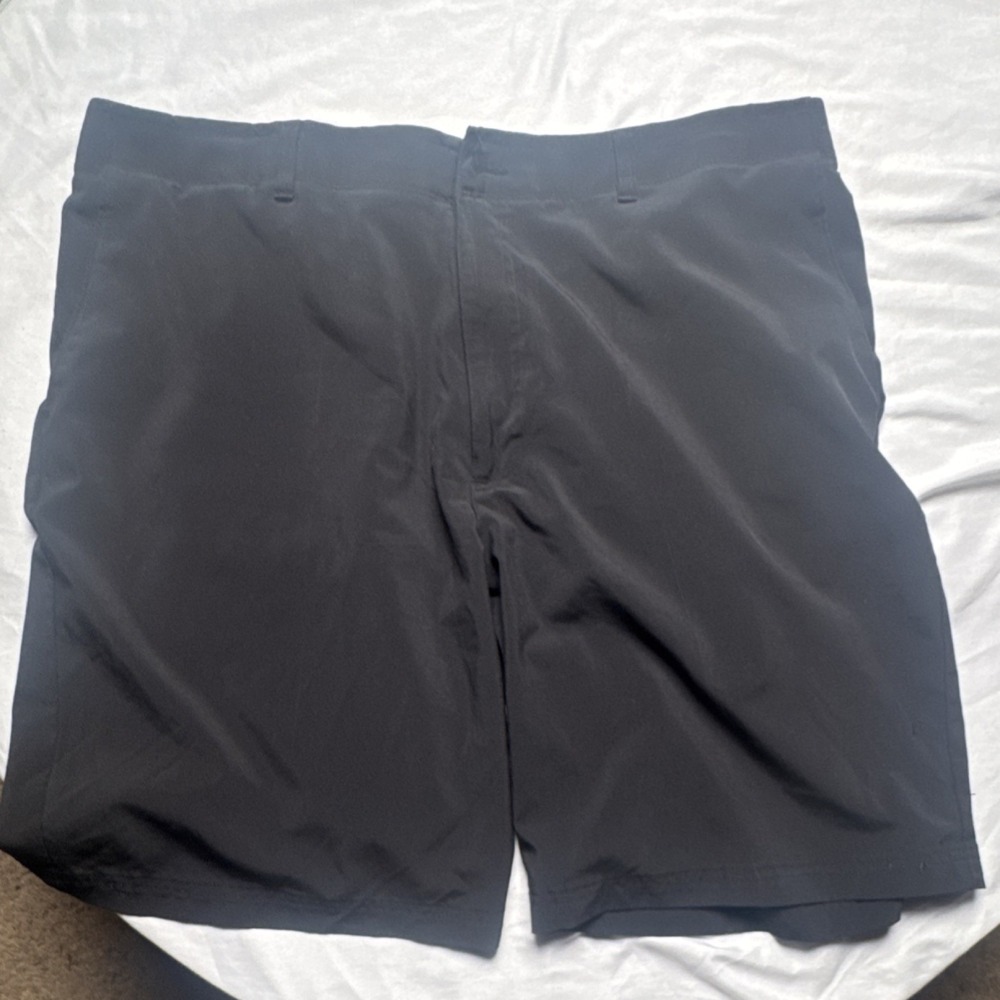 Ben Hogan Men's Black Chino Golf Shorts Flat Front Solid Activewear Belt Loops